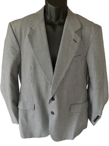 Chaqueta Blazer Brunswick Clothing Para Hombre 40R Negra Gris Guinga Cuadros 2 Botones - Imagen 1 de 14