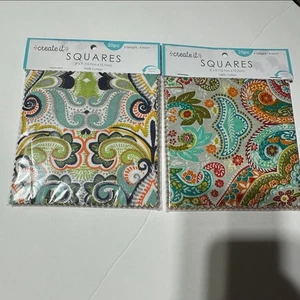 Paisley Multicolor Fabric Squares - 2 Packs of 20 - Picture 1 of 4