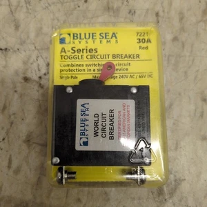 Blue Sea 7221 A-Series Red Toggle Circuit Breaker Single Pole 30A - Bild 1 von 2