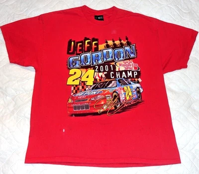 Camiseta Vintage Nascar Jeff Gordon 2001 Campeón Copa Winston Talla XL 2 Caras Foto 1 de 4