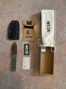 WESN Bornas OD Green G10 Fixed Blade Knife S35VN  Sheath New Open Box - Picture 1 of 2