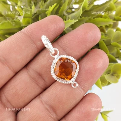 Argento Sterling Citrino Gemma Cyber Monday Novembre Birth Nuovo Ciondolo Gioie - Immagine 1 di 4