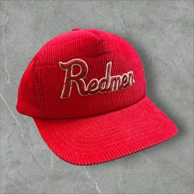 Vintage 1980s St. John’s University Redmen Corduroy Snapback Hat Red Mint - Image 1 of 4