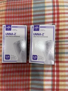 Lot of 2 MEDLINE UNNA-Z ZINC PASTE BANDAGE 3 IN x 10 YD DRESSING, Exp 10/27 NEW - Picture 1 of 6