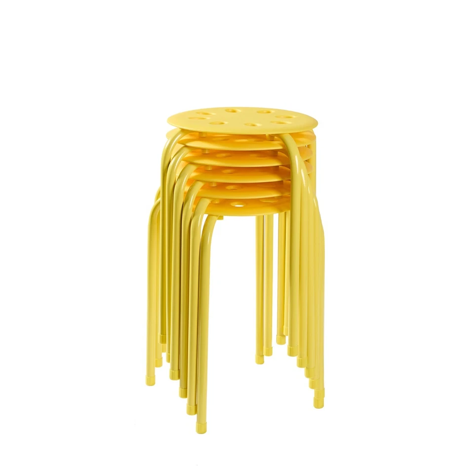 6x Portable Plastic Stack Stools Round Classroom Stools Chairs for Students Kids - Image 1 of 4