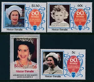 1987 TUVALU - NIUTAO ROYAL RUBY WEDDING ANNIVERSARY SET OF 4 FINE MINT MNH - Picture 1 of 1