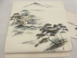 JAPANESE KIMONO BELT NAGOYA OBI PURE SILK E3394 - Picture 1 of 4