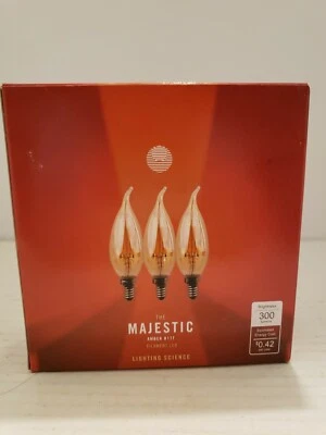 Amber L.E.D. Candelabra Bulbs, 300 Lumens, Energy Used 3.5 Watt, 40 W equivalent - Image 1 of 4