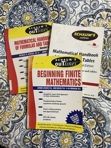 3 Schaum's Outlines Series Mathematical Handbooks Ex Library - Picture 1 of 10