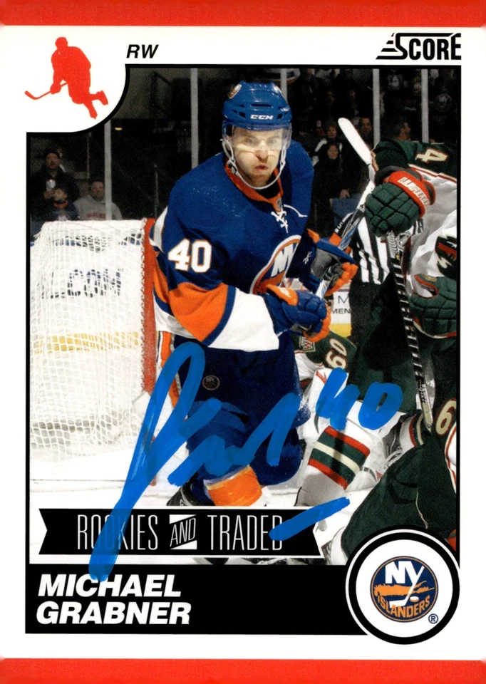 Michael Grabner - Signed 2010-11 Panini Score Rookies And Traded Card #593 - Image 1 of 2
