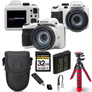 Kodak PIXPRO AZ425 Digital Camera (White) + Spider Tripod + Case - 32GB Kit - Picture 1 of 7