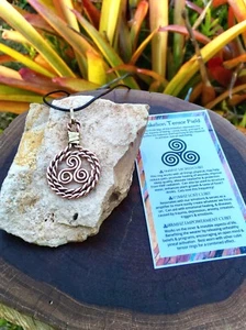 Triskelion Sacred & Lost Tensor Field Copper Pendant - Picture 1 of 9