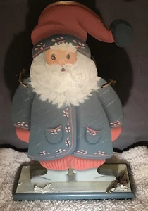 VTG SANTA Wood Folk Art Christmas Victorian Sweden Free Standing 11.5" Signed - Picture 1 of 5