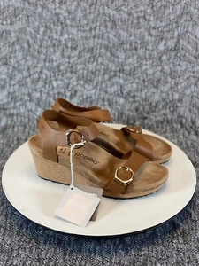 Birkenstock Papillio Soley Ring Buckle Sandal Size 41 / 10 Ginger Brown Wedge - Picture 1 of 7