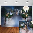 Castle Backdrop Night View Princess Girls Birthday Party Photo Background Banner