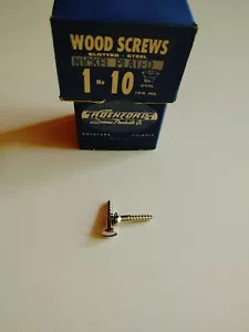 2 Boxes Rockford NOS #10x1" Oval Slotted Wood Screws Steel Nickel Plated (200ct) - Picture 1 of 3
