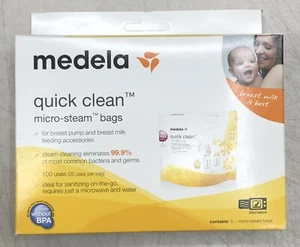 C4 Medela Breast Feed Quick Clean Micro-steam Bags 5 Count 100 Uses - Picture 1 of 1