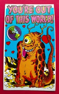 1966 TOPPS INSULT Vintage MONSTER POST CARD #9 You’ve Out Of This World! ❤️ EX+ - Picture 1 of 3
