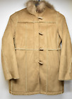 Columbia Brown Faux Suede Jacket Womens Xl Hood Micro Fleece Long Trench Coat