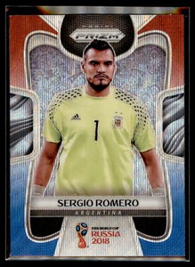 2018 Panini Prizm World Cup RED BLUE WAVE Parallel #3 Sergio Romero - Argentina