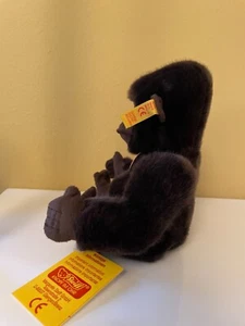 Steiff Plush Gorilla Bamboo #043017 With Ear Button And Tag 6"Collectible - Picture 1 of 6