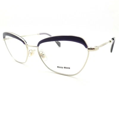 Nuevos marcos Rx auténticos Miu Miu VMU 51N TFI-1O1 oro púrpura Foto 1 de 3