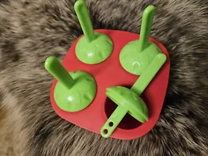 New DARLING Strawberry ๐ 4 Ct Popsicle Mold - Picture 1 of 7