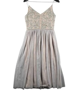 VESTIDO BELLINA Anthropologie BHLDN Adrianna Papell lentejuelas cuentas noche cóctel 6 - Imagen 1 de 12