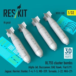 BL755 cluster bombs (4 pcs) Scale 1:32 ResKit RS32-0535 for Aircraft Model Kit - Picture 1 of 3