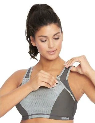 Sujetador con aros Glamorise 34C gris deportivo ajustable Elite Performance #9167 nuevo sin etiquetas Foto 1 de 3