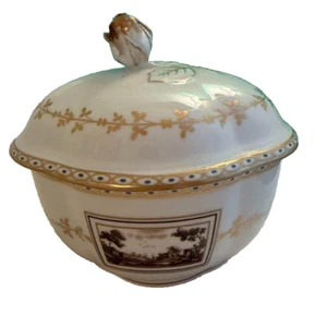 Richard Ginori Fiesole Impero Firenze Sugar Pot Landscape New From Japan - Picture 1 of 7