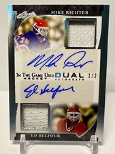 Mike Richter Ed Belfour 2023 Leaf In The Game Used Dual AUTO Patch /2