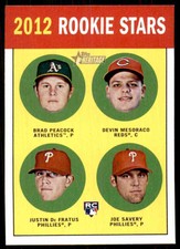 2012 Topps Heritage Brad Peacock RC/Devin Mesoraco RC/Justin De Fratus RC/Joe