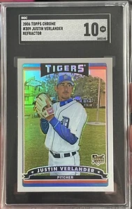 2006 Topps Chrome Justin Verlander #309 Refractor SGC 10 Gem Mint - Picture 1 of 2