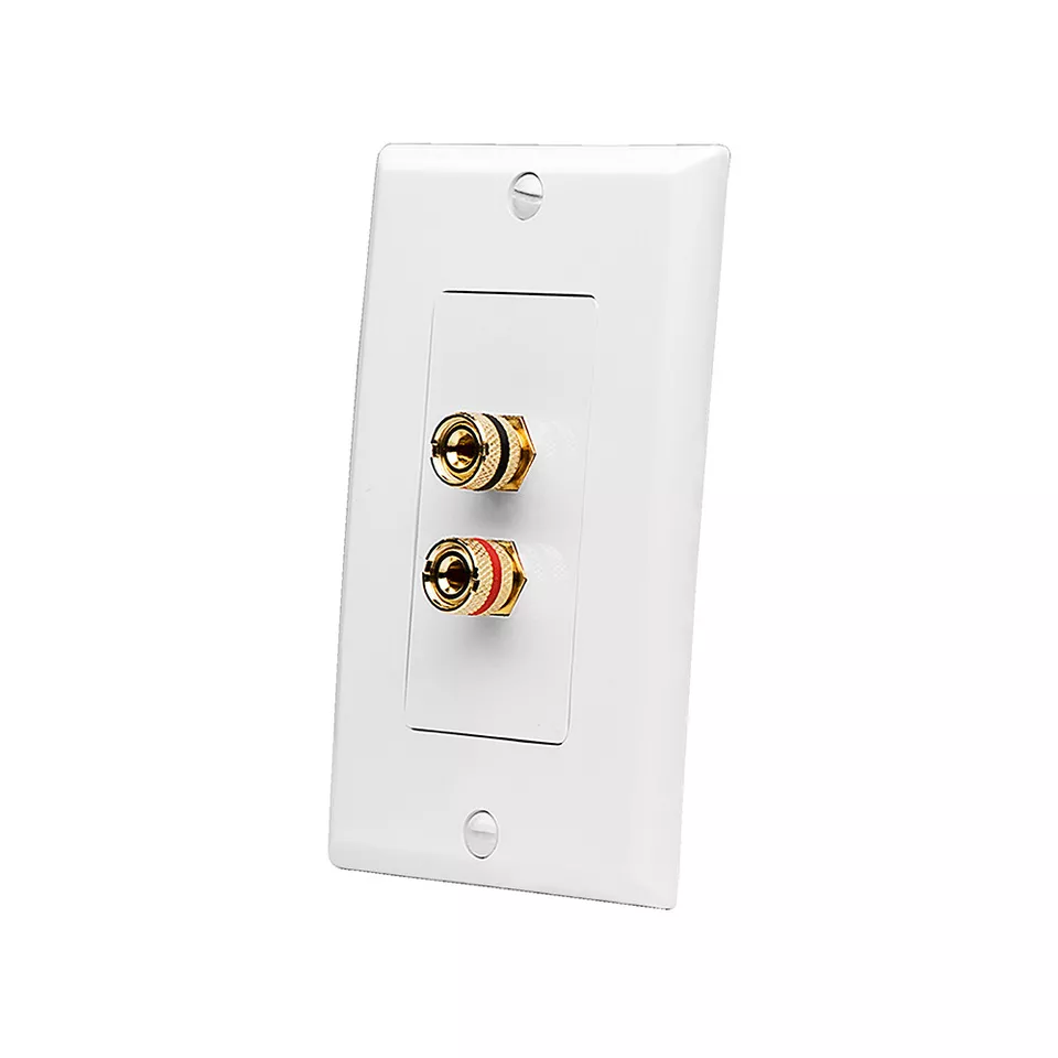 OSD Single Speaker Home Theater Decora Wall Plate 1 Gang Banana Post 1 Speaker - Image 1 of 4