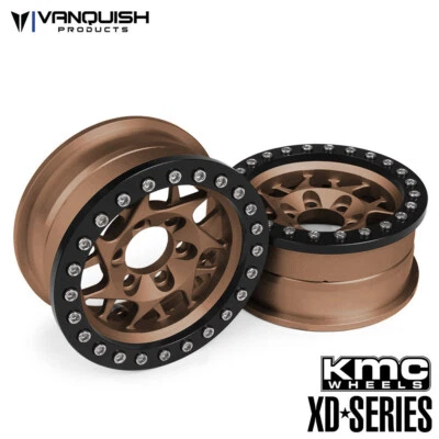 NEW Vanquish 1.9 KMC XD127 Bully Beadlock Bronze Wheels (2) FREE US SHIP - Image 1 of 2
