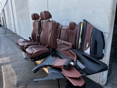 FRONT REAR SEAT SEATS DOOR PANEL BROWN SET BMW 650I 640I F06 (2012-2019) OEM - Image 1 of 4