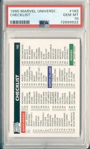 1990 Marvel Universe #162 Checklist – PSA 10 GEM MT - Picture 1 of 2