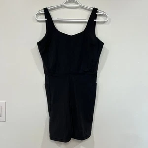 Calia Womens Inspire Short Bodysuit Medium NWT $108 Black Athletic Sleeveless - Picture 1 of 7
