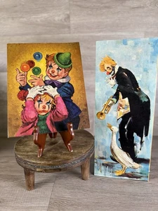 Dos litografías vintage de payaso arte tapices Rico Tomaso y Amer contemporáneo - Imagen 1 de 17