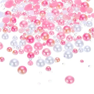 60g Flatback Pearls and Rhinestones 3mm-10mm for Crafts White Pink - Picture 1 of 6