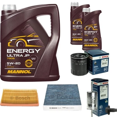 BOSCH Inspección Set 7 L MANNOL Energy Ultra JP 5W-20 Para Ford Focus C-Max - Imagen 1 de 4
