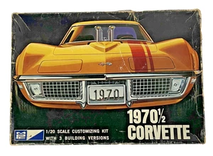 Vintage MPC 1970 1/2  Chevy Corvette 1:20 Scale Plastic Model Car Kit - Picture 1 of 6
