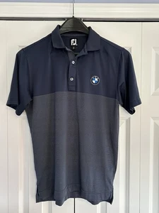 FootJoy FJ Men's BMW Golf Performance Polo Blue size Small - Picture 1 of 5