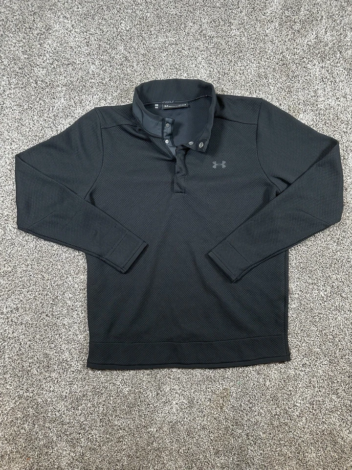 Suéter polar Under Armour Golf negro para hombre talla L ColdGear 1/4 a presión Foto 1 de 4