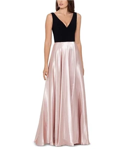 Betsy & Adam Womens 2-Tone Gown Dress, blkrosegold, 6 - Picture 1 of 1