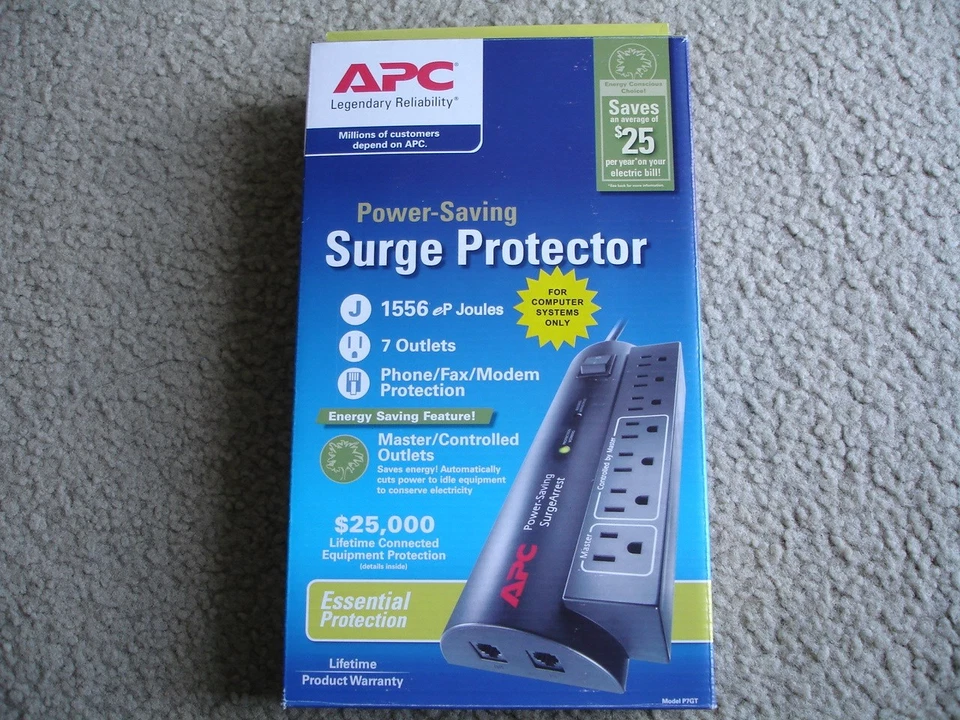 Brand New APC Power Saving Surge Protector 7 outlets - Image 1 of 4