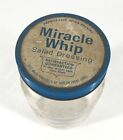 Vintage Large Miracle Whip Glass Jar No Label Metal Lid Movie Prop
