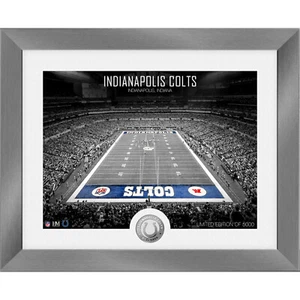 NFL Highland Mint Indianapolis Colts Art Deco Stadium Silver Coin Image 40x33cm - Picture 1 of 2