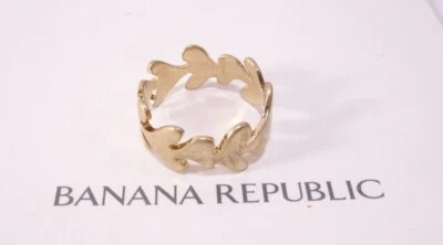 ANILLO DECLARACIÓN HOJA MUJER BANANA REPUBLIC AUREUS + ARGENT NUEVO SIN ETIQUETAS 48 Talla 6 Foto 1 de 4
